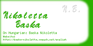 nikoletta baska business card